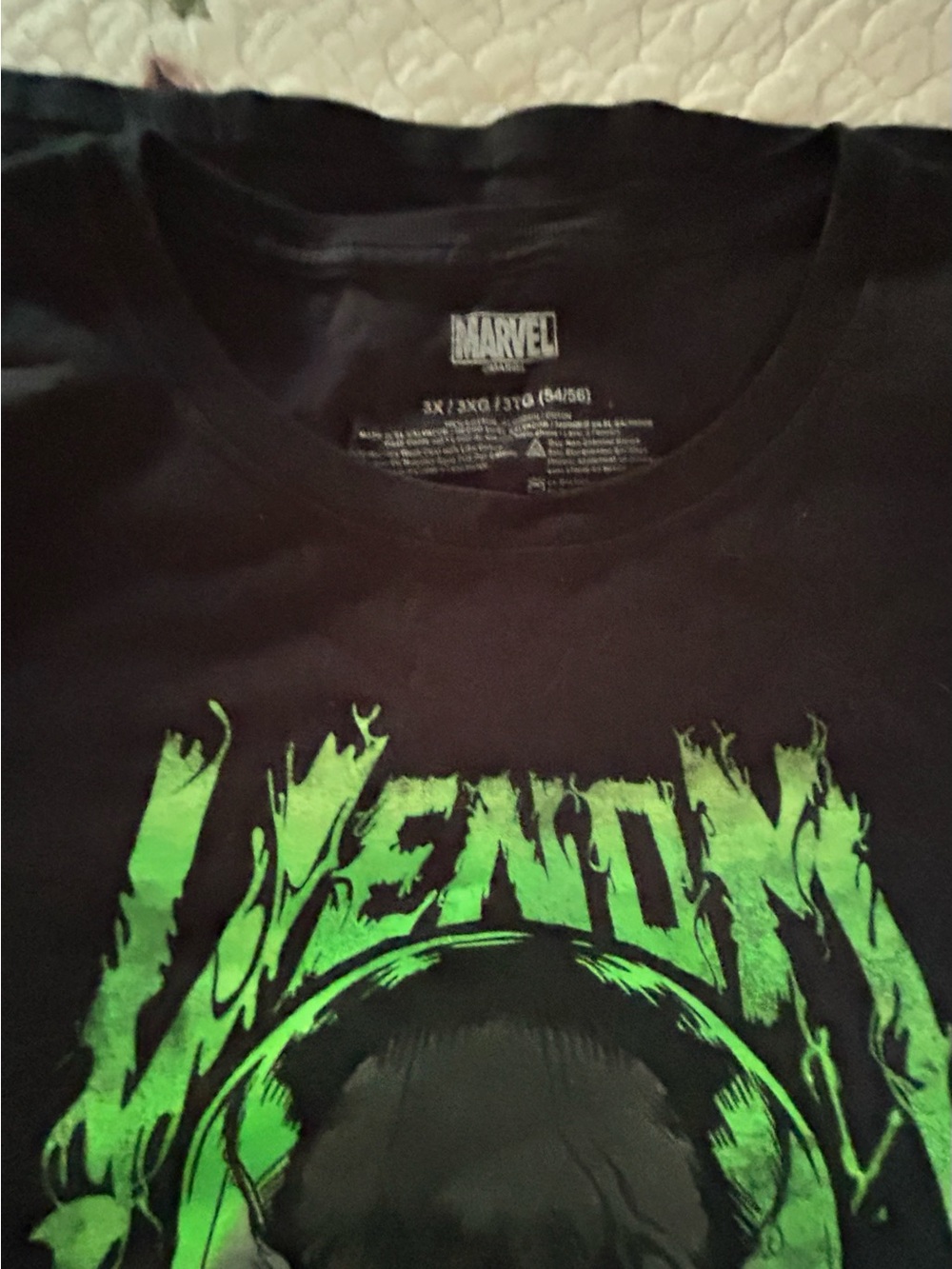 Marvel Venom Tee - Black with Neon Green Graphic